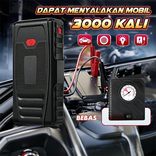 Jump Starter Aki Mobil Power Bank Pompa Angin Mobil Inflator Jumper Aki Kekinian Alat Jamper Aki Pow