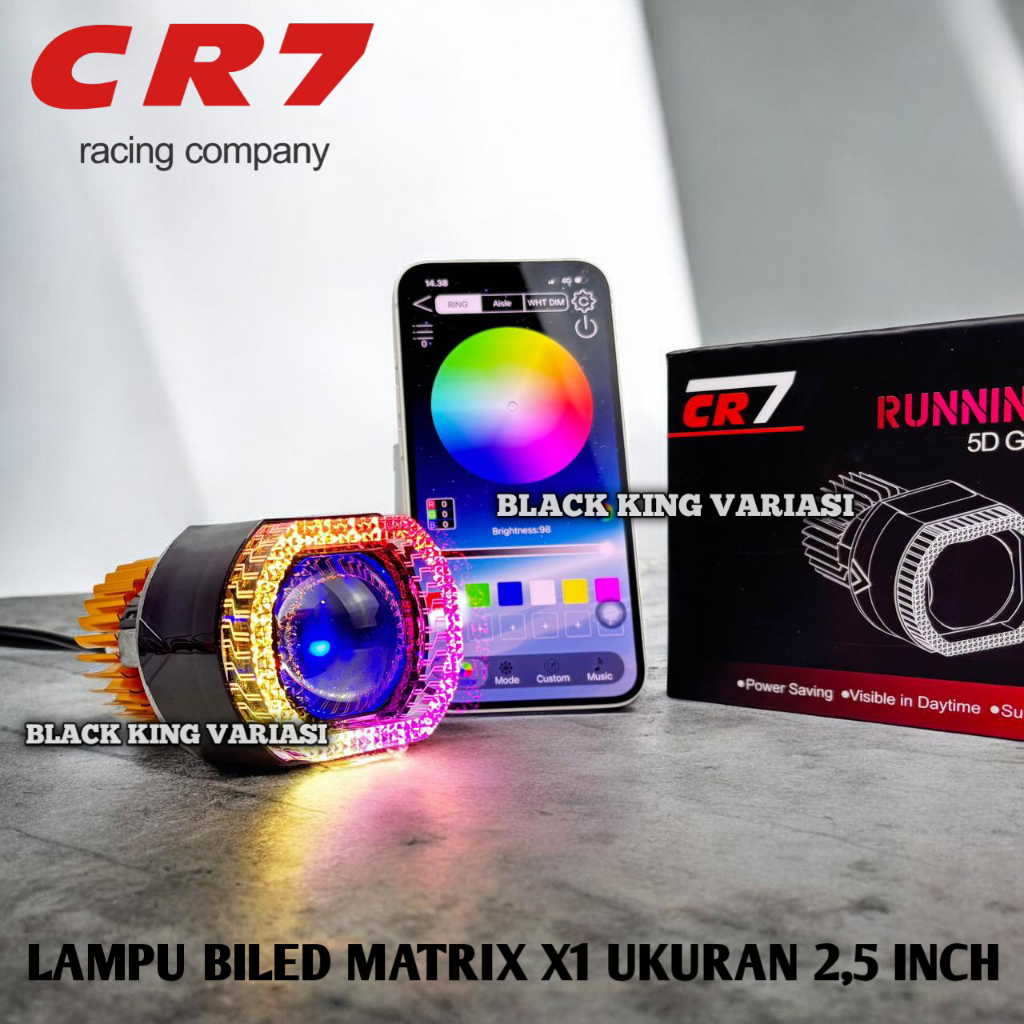 Lampu Biled 2,5inch RGB Lampu Proyektor Biled RGB APP 2.5 inch Lampu Utama Biled Motor Mobil Univers