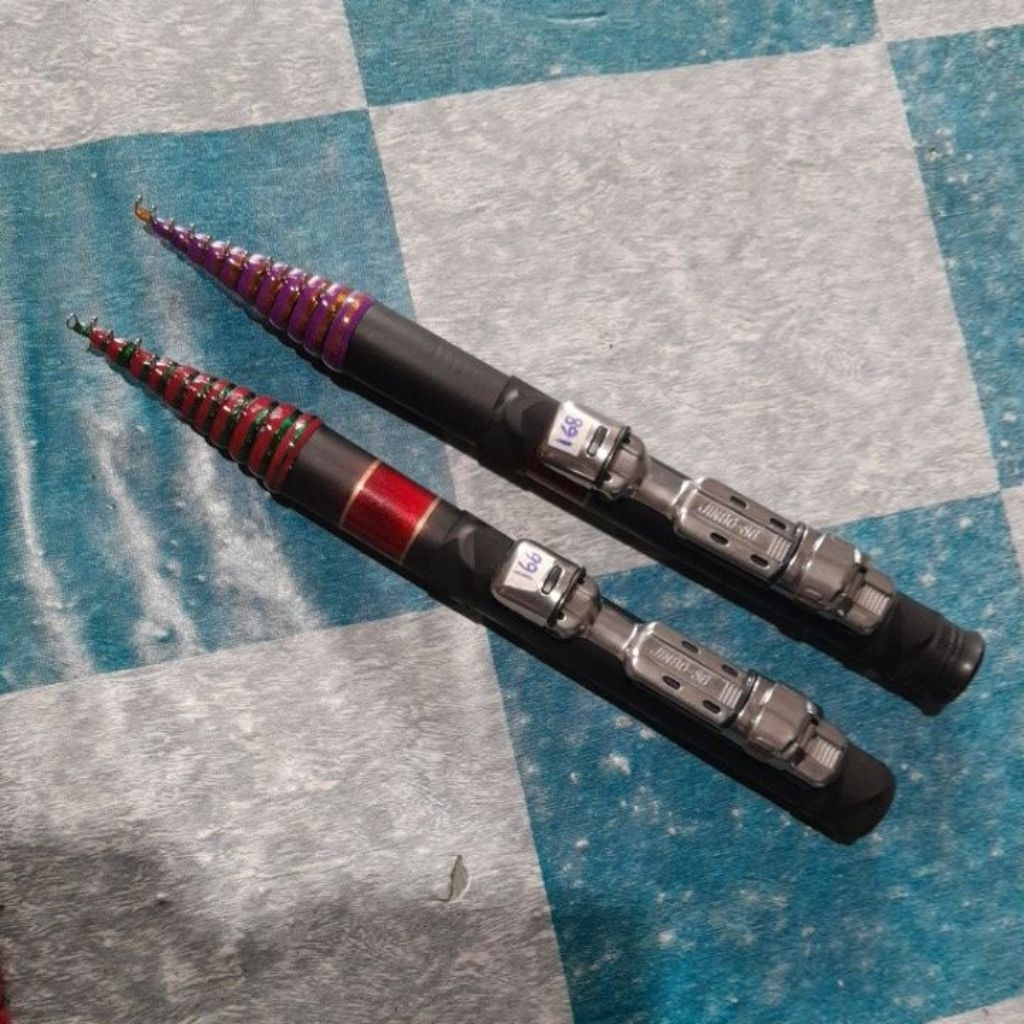 tegek custom mini p=166cm/168cm ruas pendek full kolong spek kaku / fishingrod/ joran alat pancing