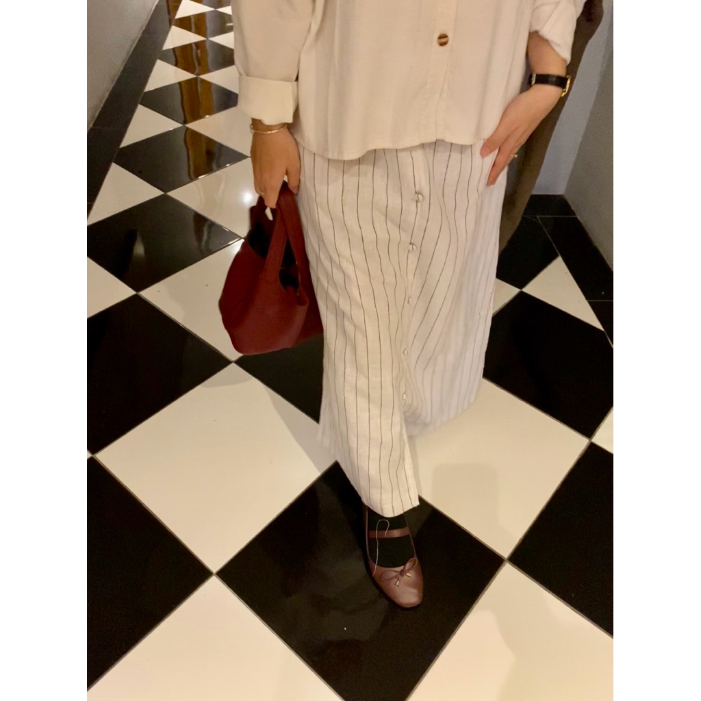 Gianis Skirt Stripe Series - Rok Linen Stripe 04 - Stripe Linen Skirt - Rok Maxi - Maxi Skirt