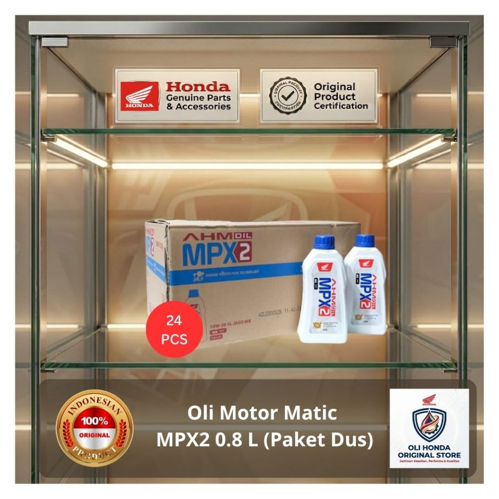 Oli Honda Motor Matic MPX2 0.8 L Original (Paket Dus)