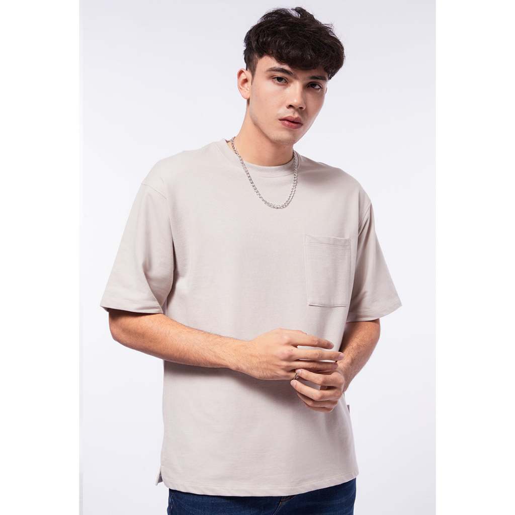 Tirajeans executive Oversized Waffle T-Shirt Lt Taupe