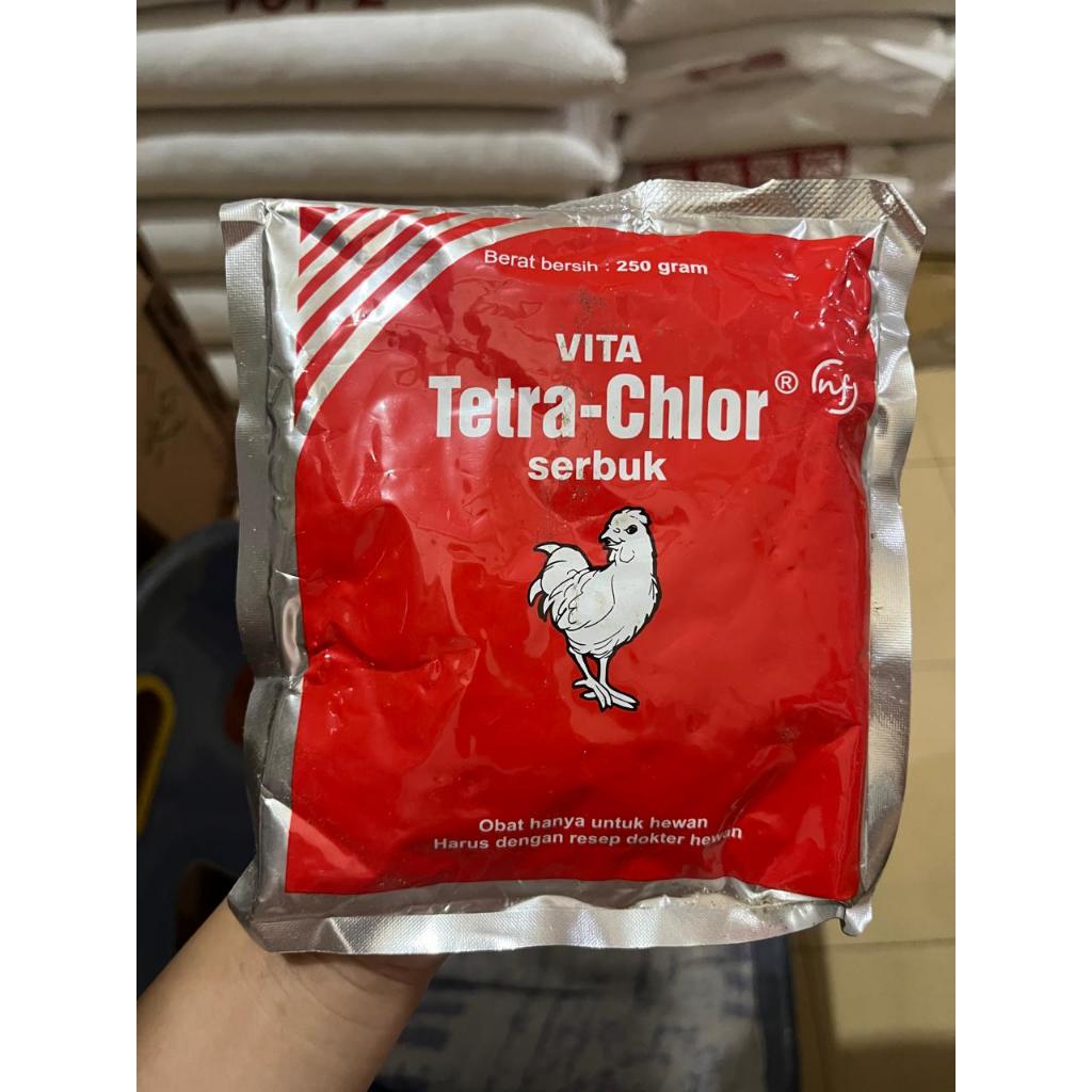 Vita Tetra Chlor 250 Gram - Tetra Chlor Serbuk Nf Vitamin Booster Ayam