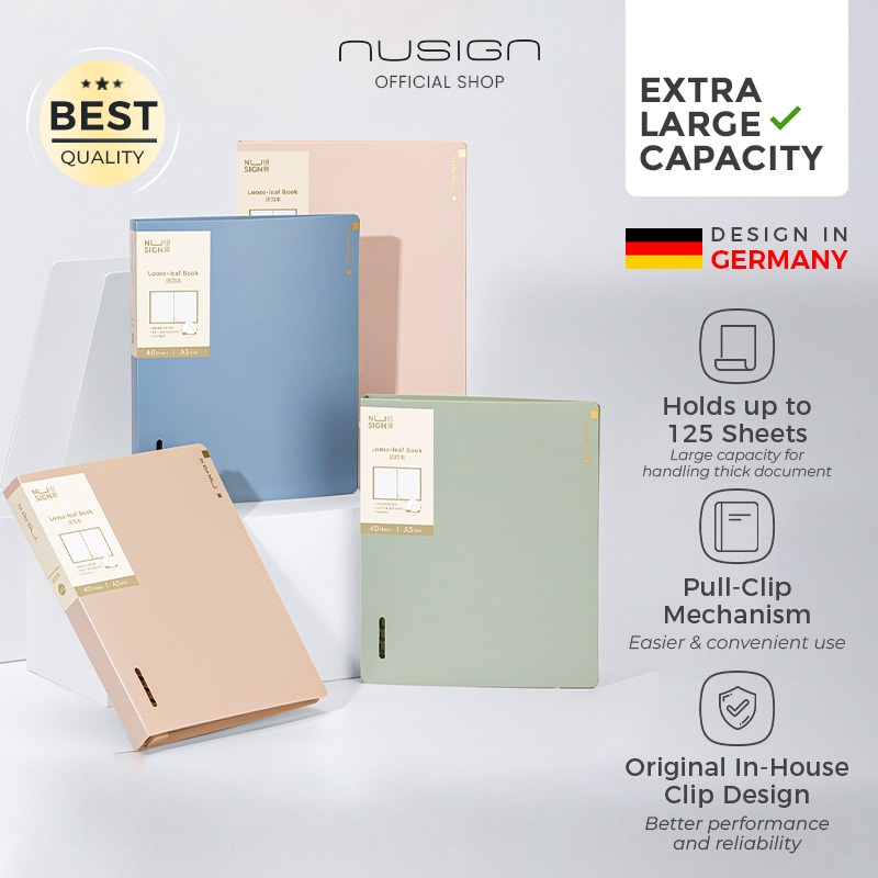 Nusign Loose Leaf Notebook / Buku Binder A5/B5 Warna Pastel Isi 40 Lembar 80 gsm NS31X