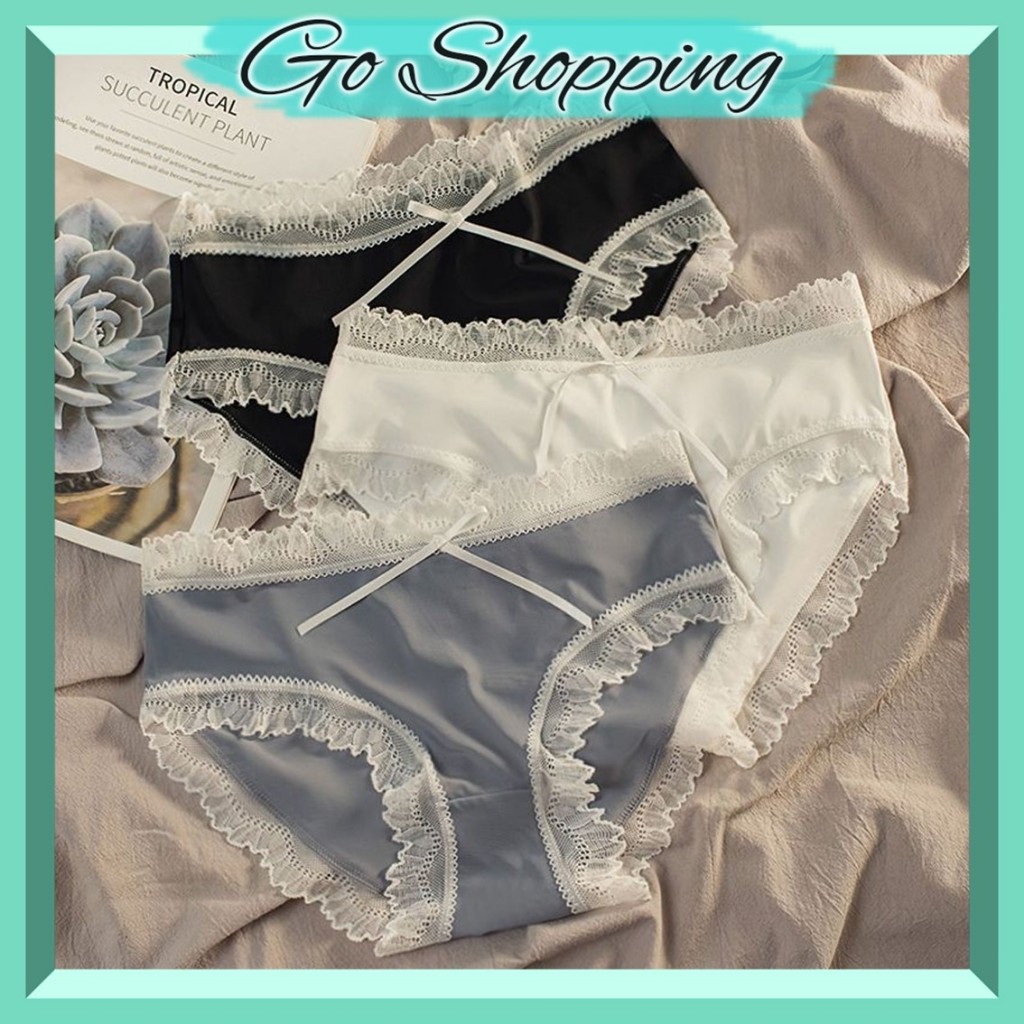 GO!CD1497 Celana Dalam Transparan Polos CD Seamless Pita Renda CD Motif Polos Seksi Sempak Korea