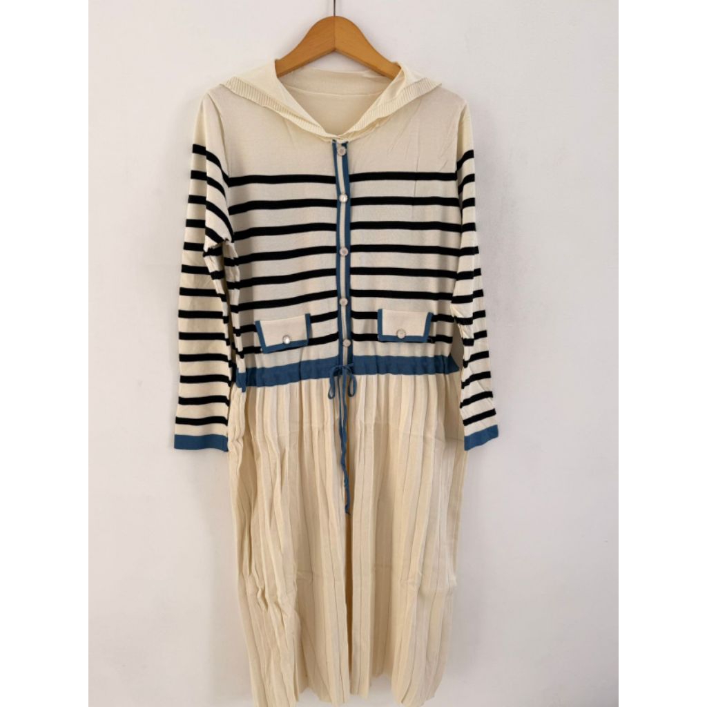 Midi dress Korea salur plisket
