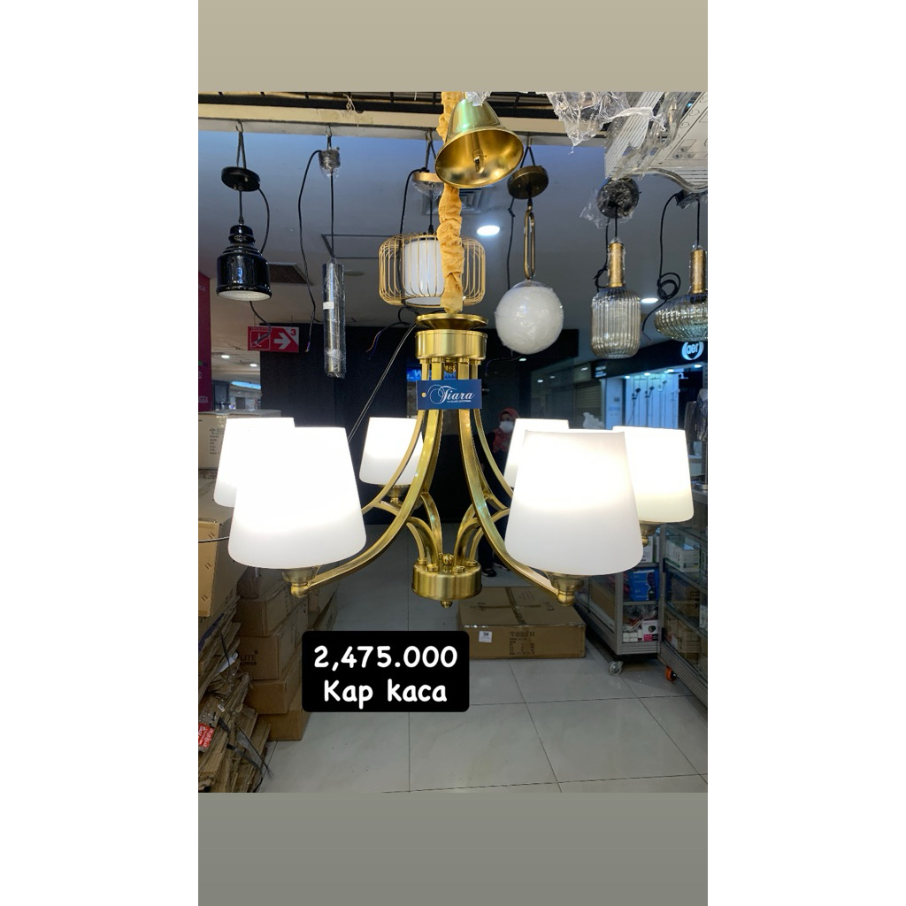 LAMPU GANTUNG KACA ViNtAGE GOLD