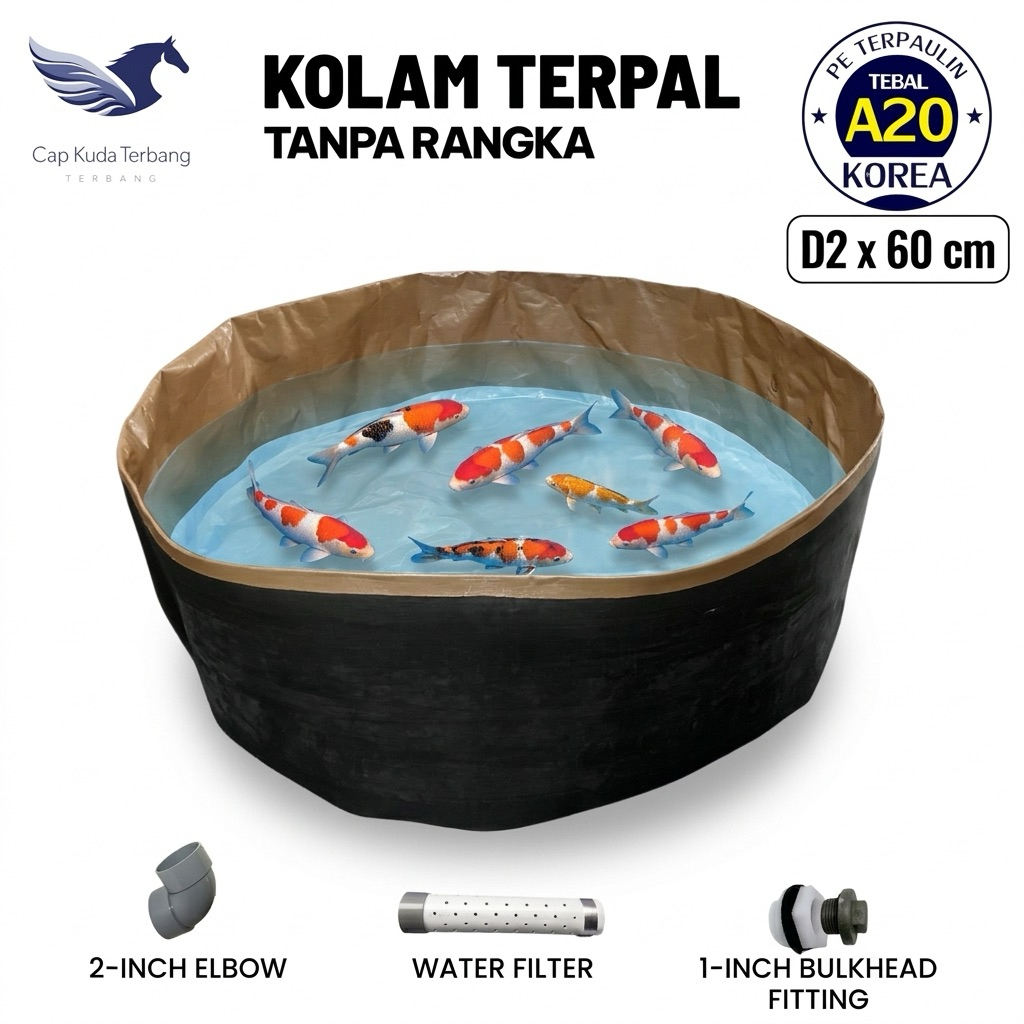 Kolam Bulat Tanpa Rangka D2 T60 cm A20 Kolam Bulat Tanpa Rangka A20 Kolam Bulat Tanpa Rangka Diamete