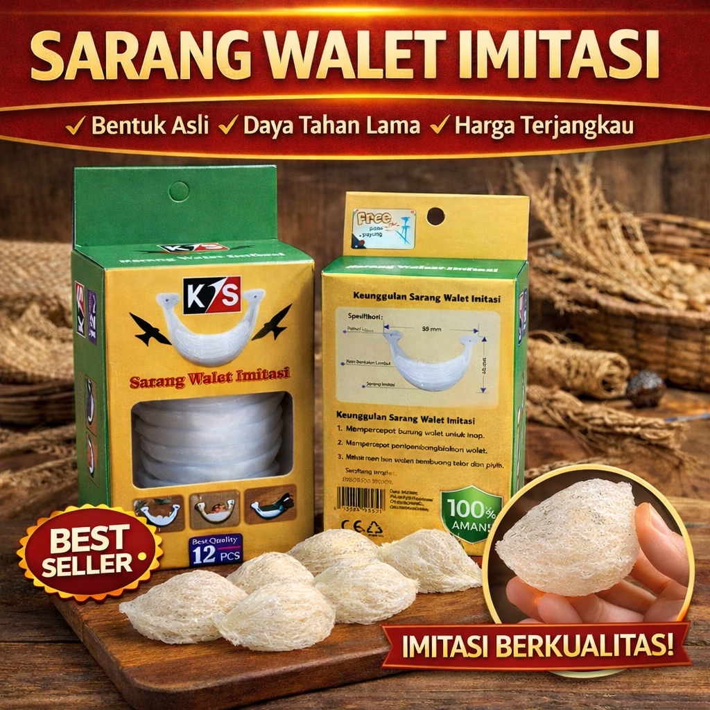 Sarang burung walet imitasi palsu isi 12 pcs