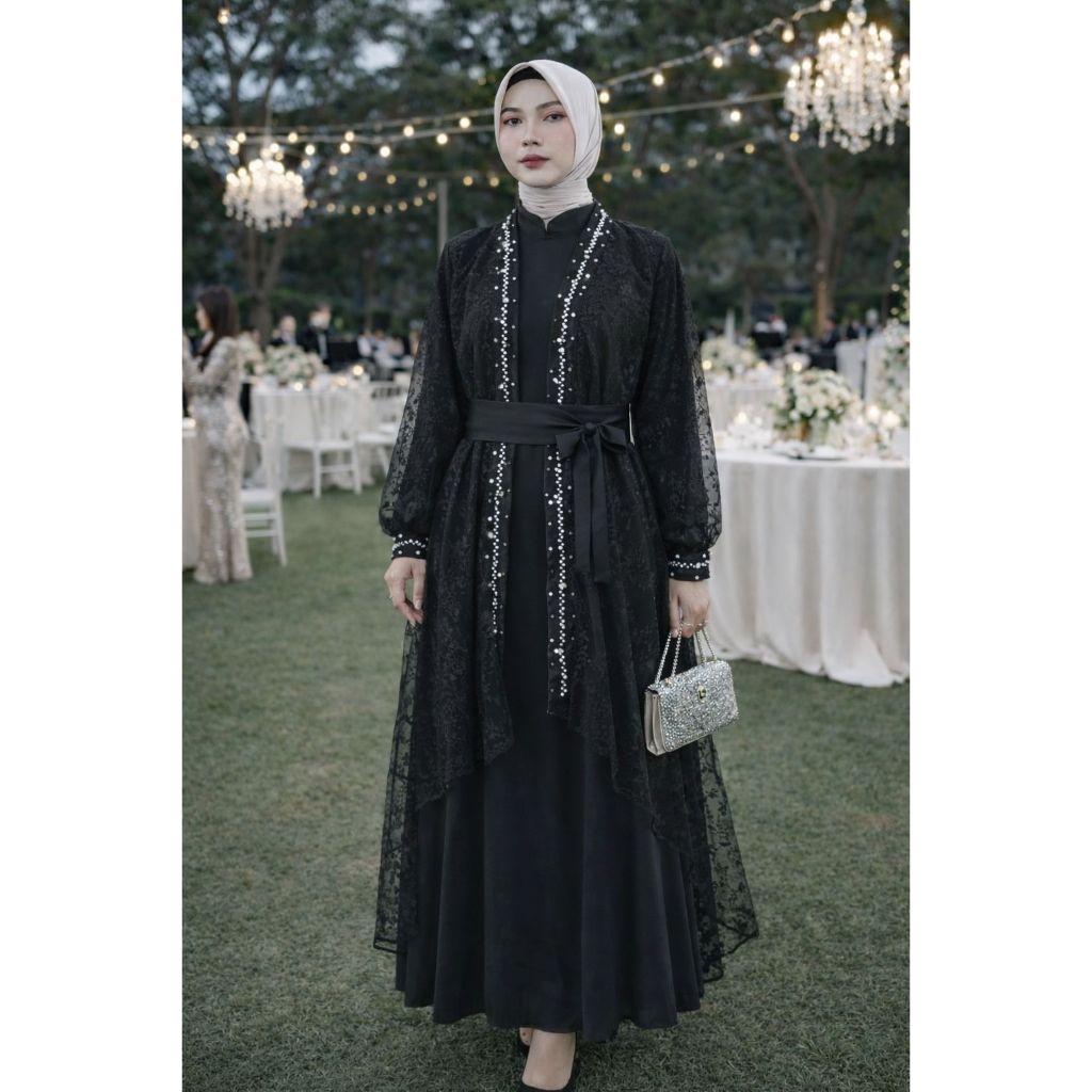 SALE 3in1MAXI DARA SET OUTER DRESS MUSLIM GAMIS PESTA BRUKAT TILE GAUN MUSLIM PREMIUM GAMIS PAYET MU