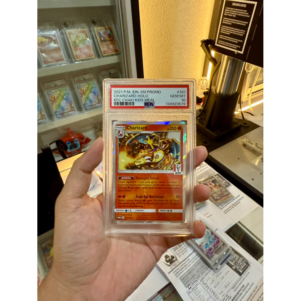 Satu buah PSA 10 Charizard KFC PROMO indonesia 1 kartu POKEMON TCG card game english, japan, or indo