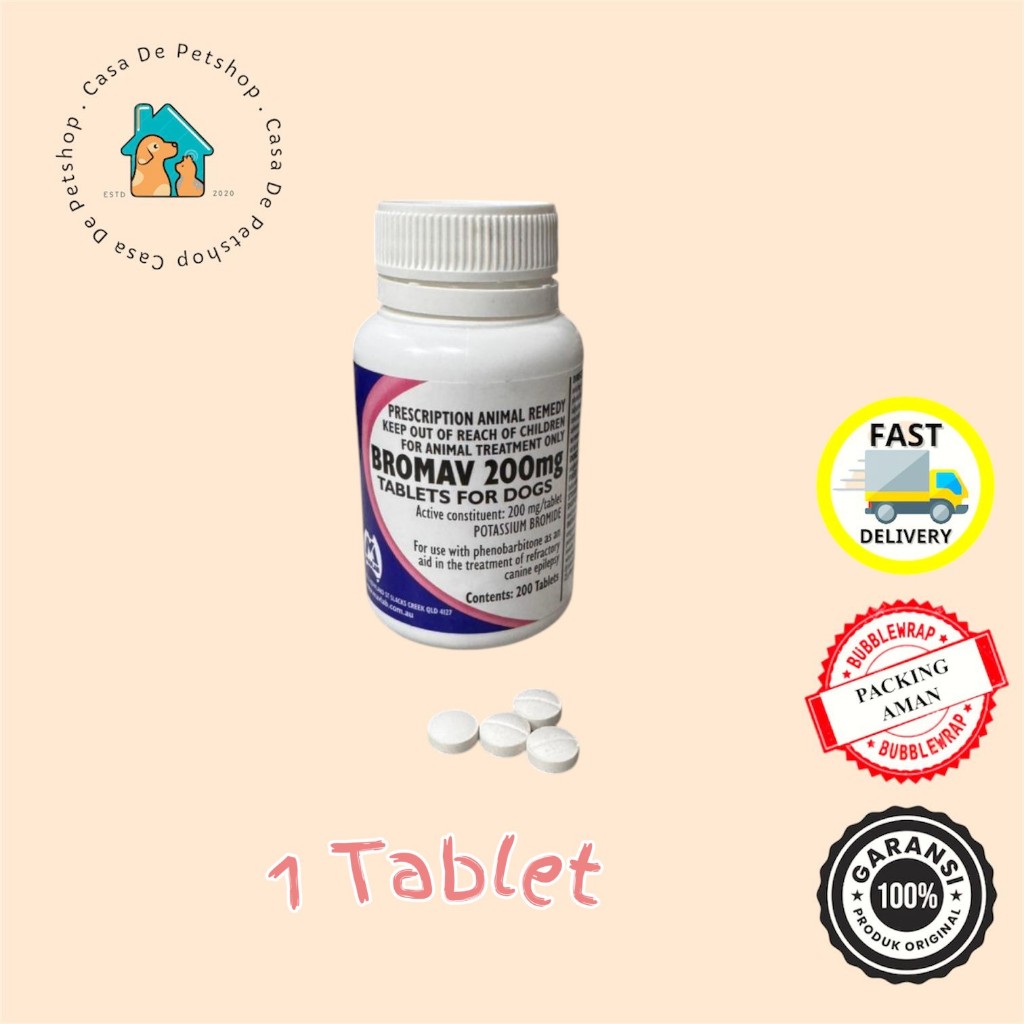 Bromav 200mg Obat Epilepsi Dan Kejang Untuk Anjing - 1 Tablet