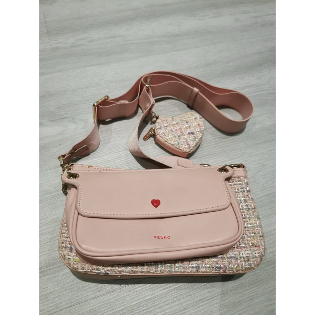 shoulder bag pedro pink 3 in 1