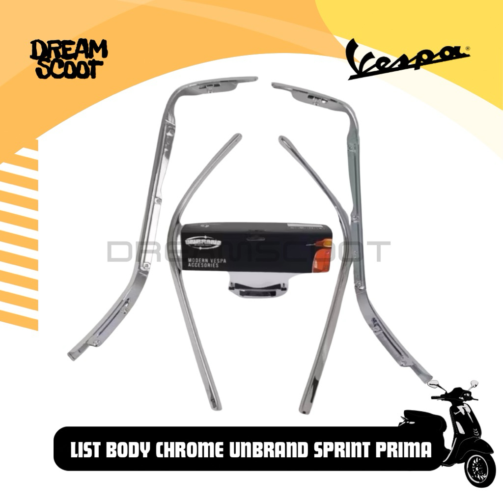 List Body Unbrand Chrome Full Set Vespa Sprint Vespa Primavera List Body Vespa List Body Chrome Vesp