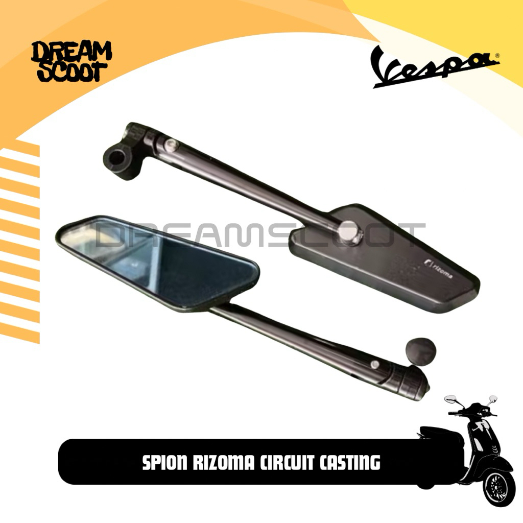 Spion Circuit Rizoma Black Vespa Sprint Primavera S LX GTS Spion Vespa matic Spion Circuit Hitam