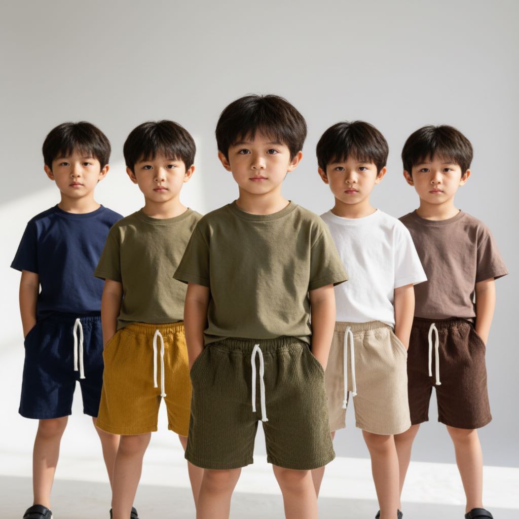1-10 Tahun Celana Pendek Corduroy Anak Anak Cowo Cewe Unisex Jeans Corduroy