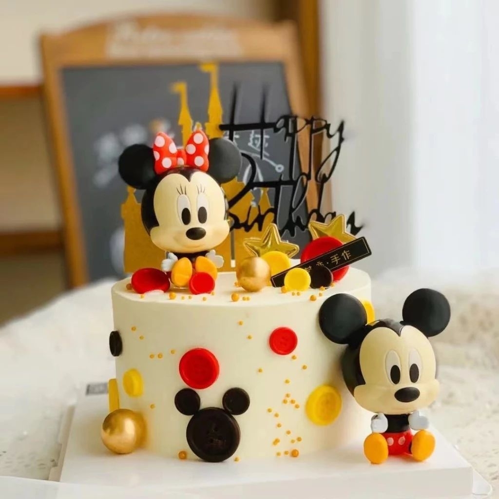 CAKE TOPPER FIGURE MICKEY MINNIE CHIBI HIASAN KUE DEKORASI PESTA ULANG TAHUN ANAK PROPERTI FOTO
