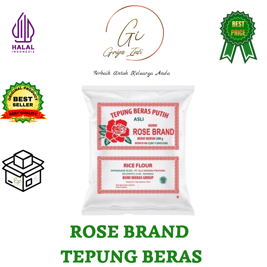 Tepung Beras & Tepung Ketan Rose Brand 500g 1/2kg Putih Bersih - Bahan Kue Tradisional & Gorengan Re