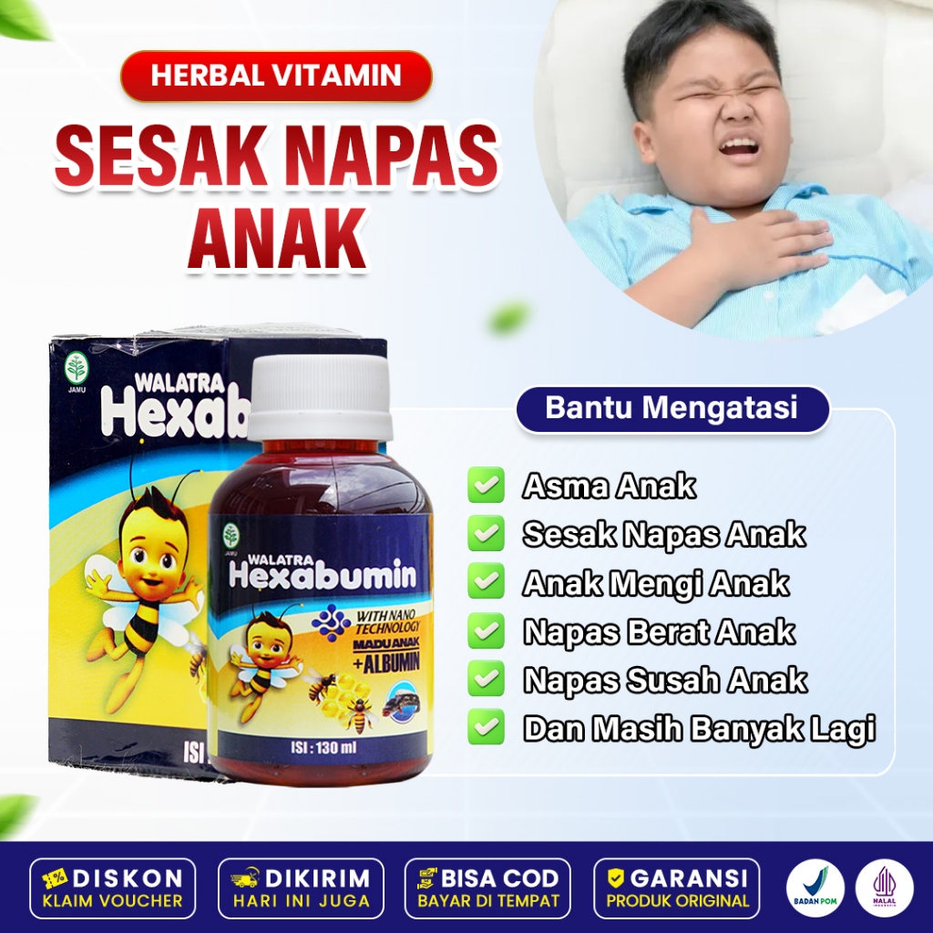 Obat Sesak Nafas Untuk Anak Balita Bengek Asma ISPA Nyeri Dada Bronkitis Napas Pendek Madu Walatra H