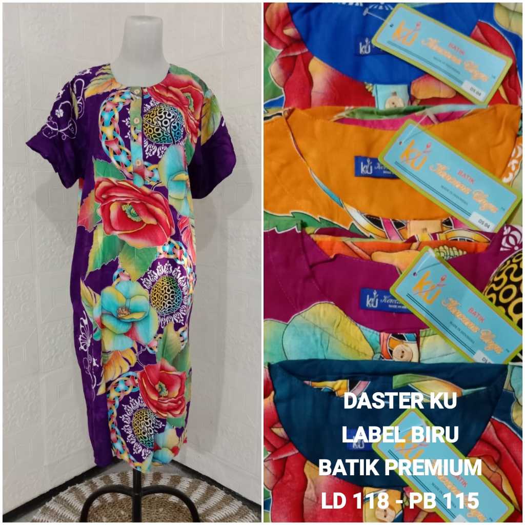 Daster Dewasa Motif Batik Merk Kencana Ungu Label Biru | Daster Batik Kencana Ungu Label Biru | Dast
