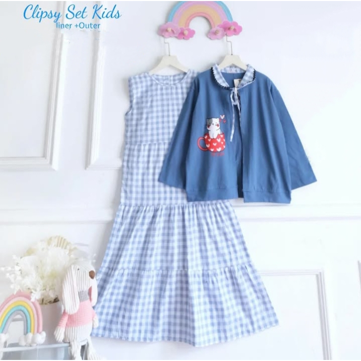 Clipsy Set Kids Setelan Anak Perempuan Inner+Outer Usia 3-12 Tahun