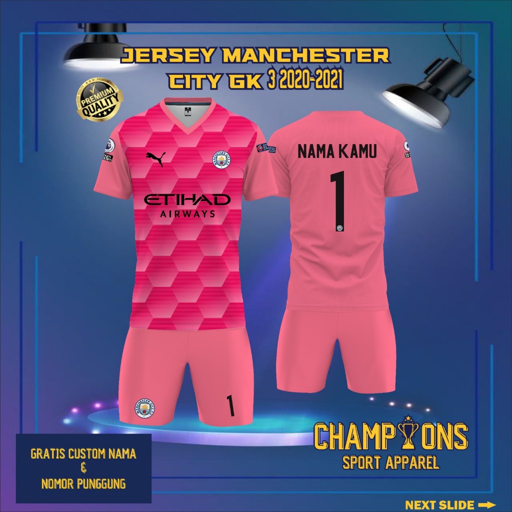 Jersey Sepak bola custom KIPER 3 MANCHESTER CITY 2022-2023 – Full Printing Dryfit Milano