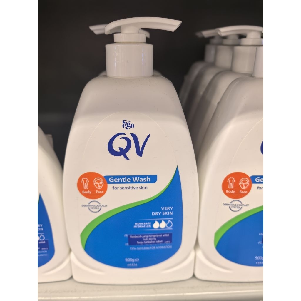 QV GENTLE WASH 500ML. QV GENTLE WASH FOR SENSITIVE SKIN. GENTLE WASH FACE BODY