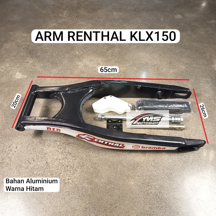SWING ARM RENTHAL MOTOR KLX 150 HITAM ; SILVER