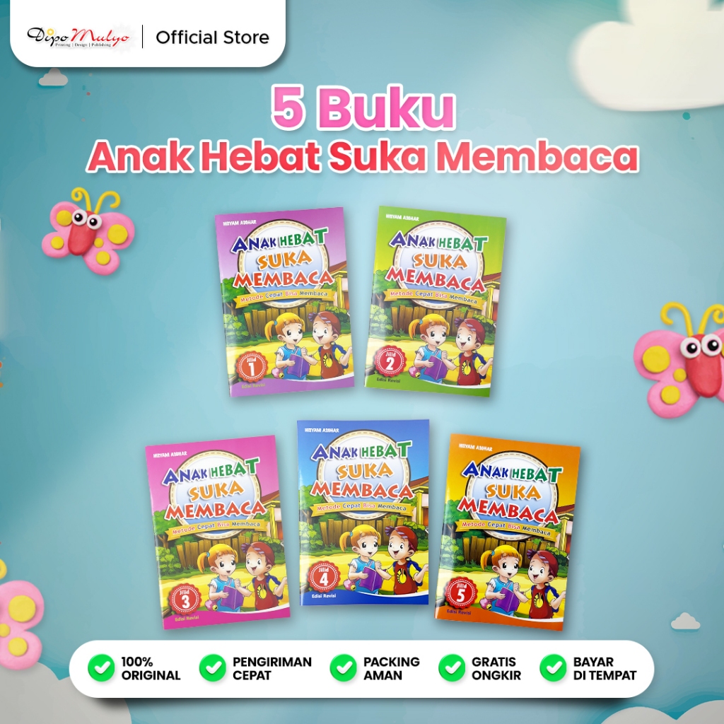 Buku Belajar Membaca Tanpa Mengeja Lengkap untuk Anak PAUD TK–Anak Hebat Suka Membaca (Non Paket)