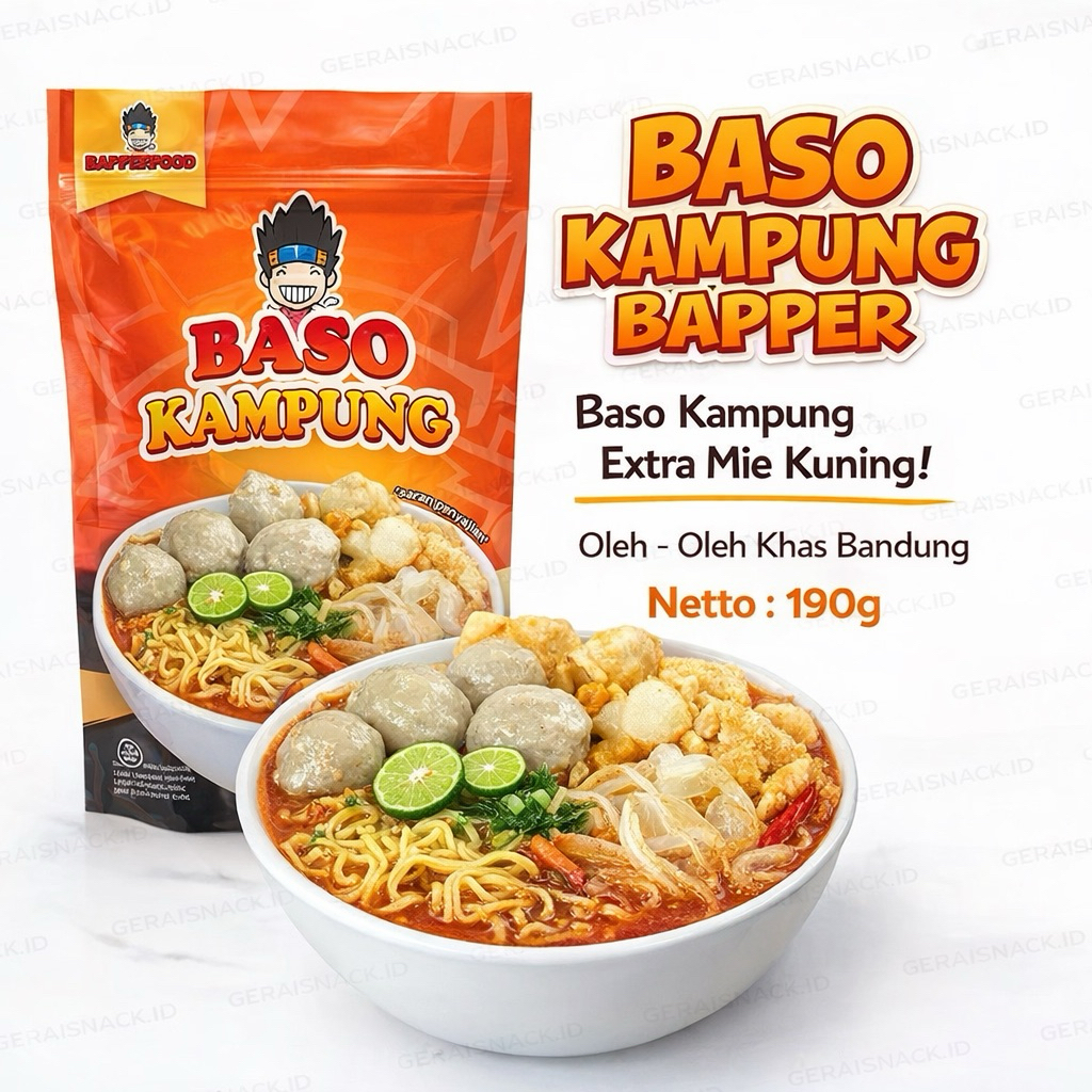 Baso Kampung Bapper Komplit Extra Mie Kuning Khas Bandung 190g