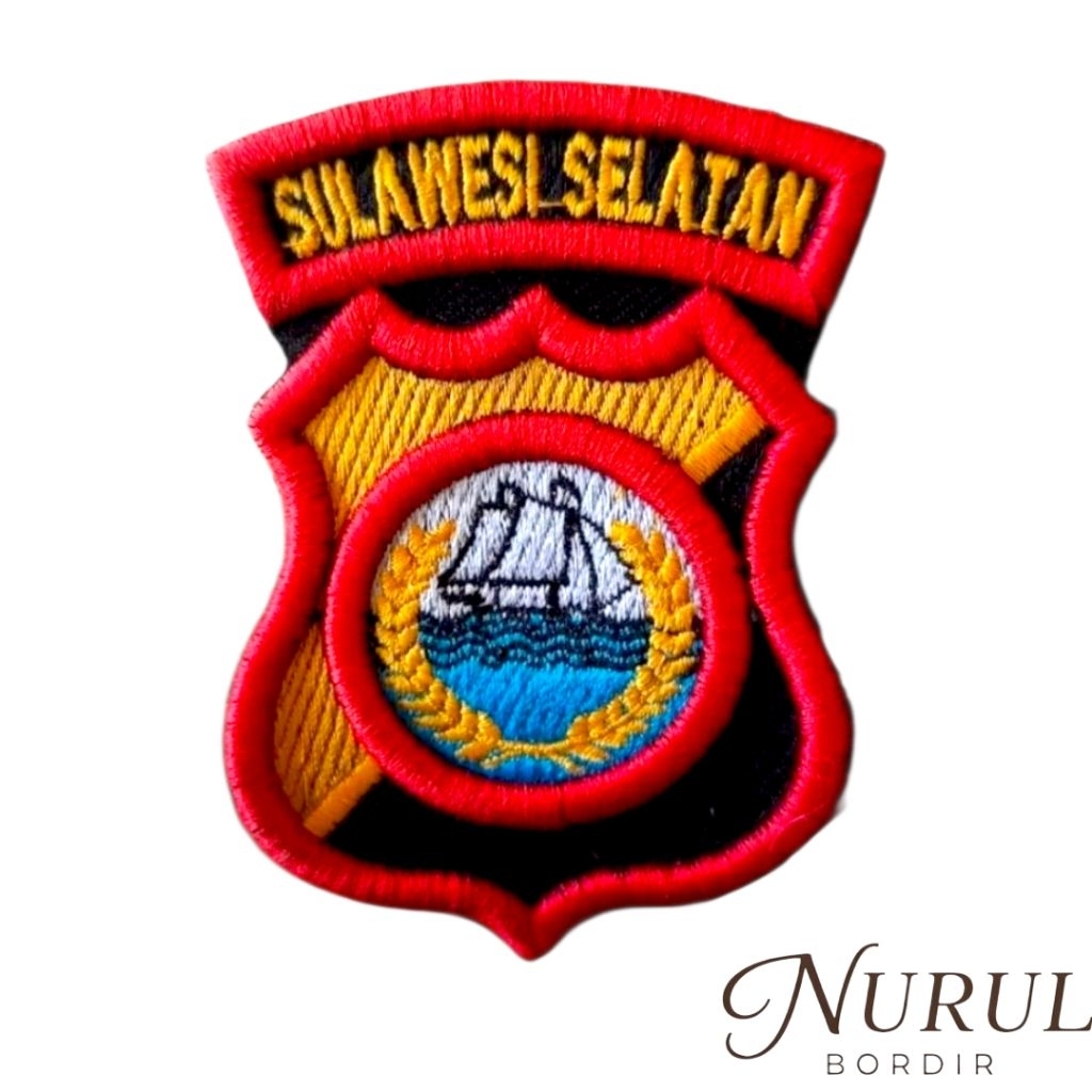 Bordir logo polda sulsel timbul bisa request