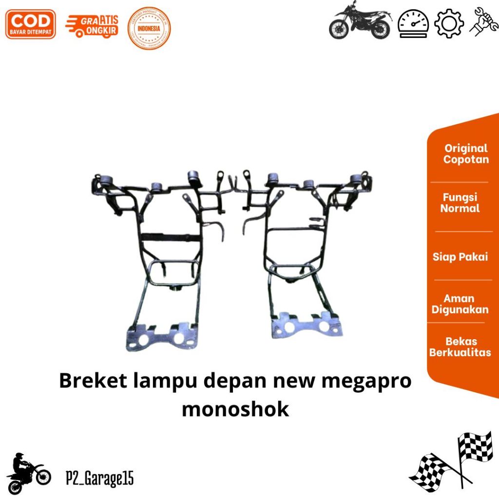 breket lampu depan new megapro mono - original copotan motor