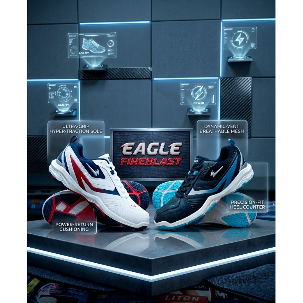 sepatu badminton bulutangkis eagle fireblast