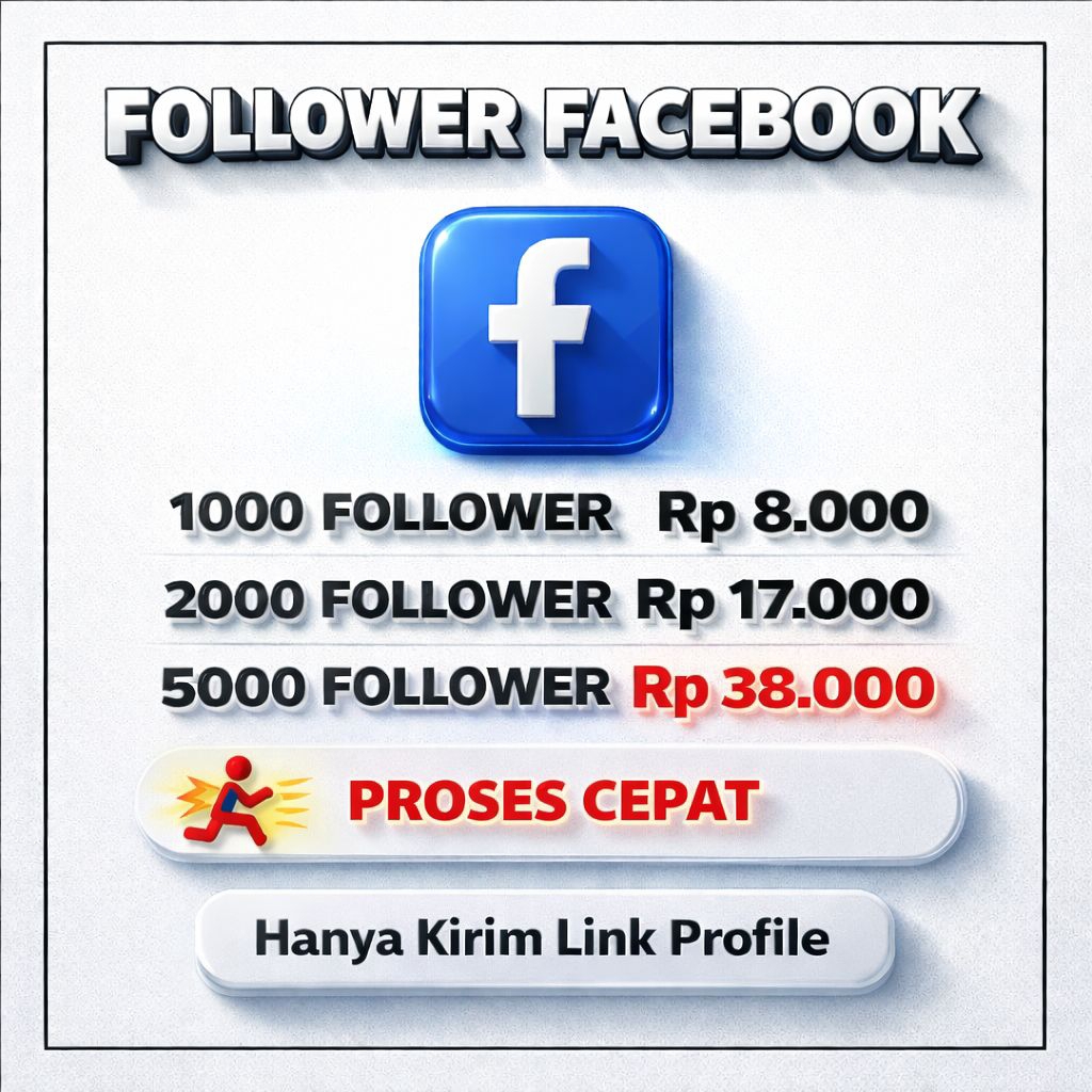 Follower Facebook Aktif profesional follower fanspage Garansi Permanen