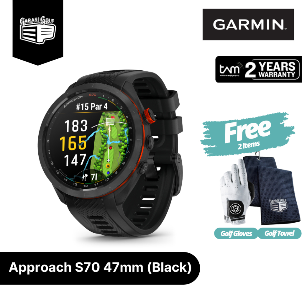GARMIN Approach S70 47MM Black - Smart Watch Golf