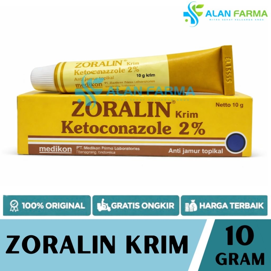 Zoralin Krim 10 gram | Zoralin Cream | Ketoconazole Krim | Ketoconazole Salep