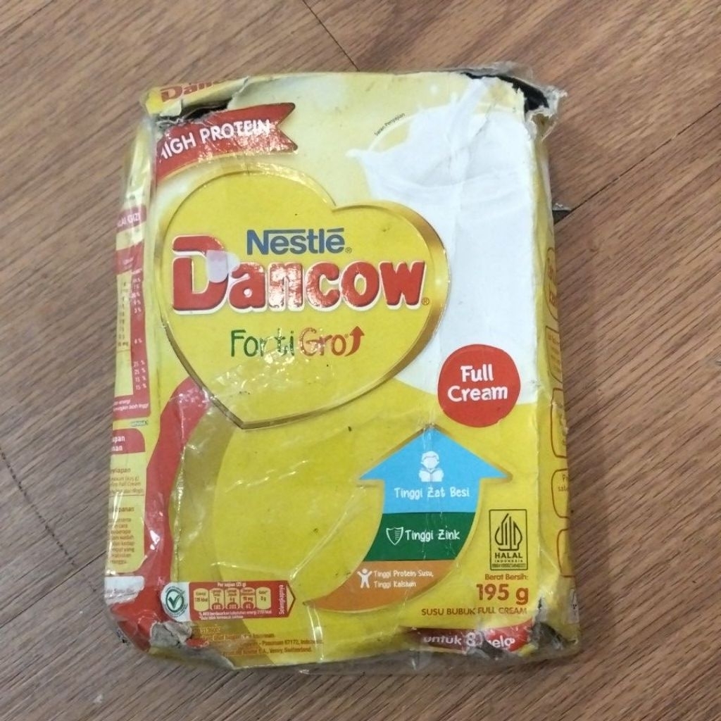 (rijek kemasan kardus rusak isi aman)Susu Bubuk Nestlé Dancow FortiGro Full Cream 195g untuk Anak Us