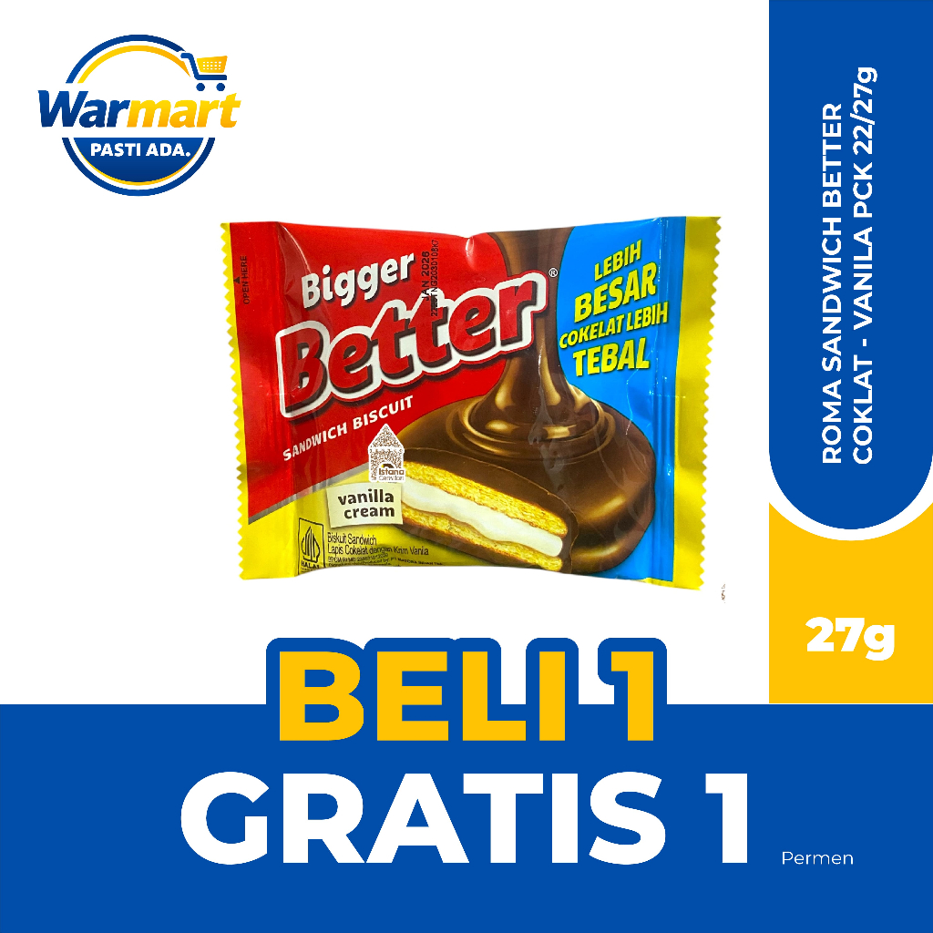 Roma Sandwich Better Coklat Vanila Biskuit Renceng Snack Lokal Manis Renyah Lezat Cemilan Praktis Ma