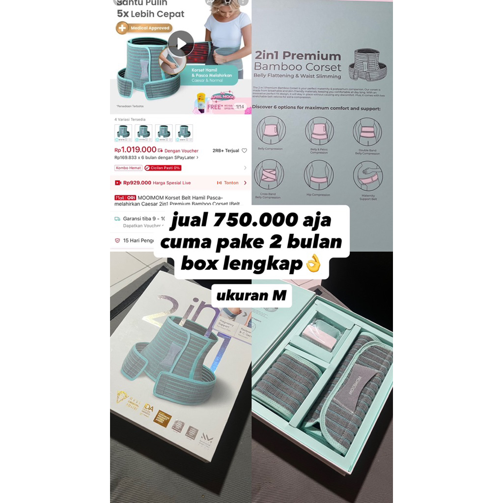 preloved korset mooimom 2in1 / korset hamil dan pasca melahirkan