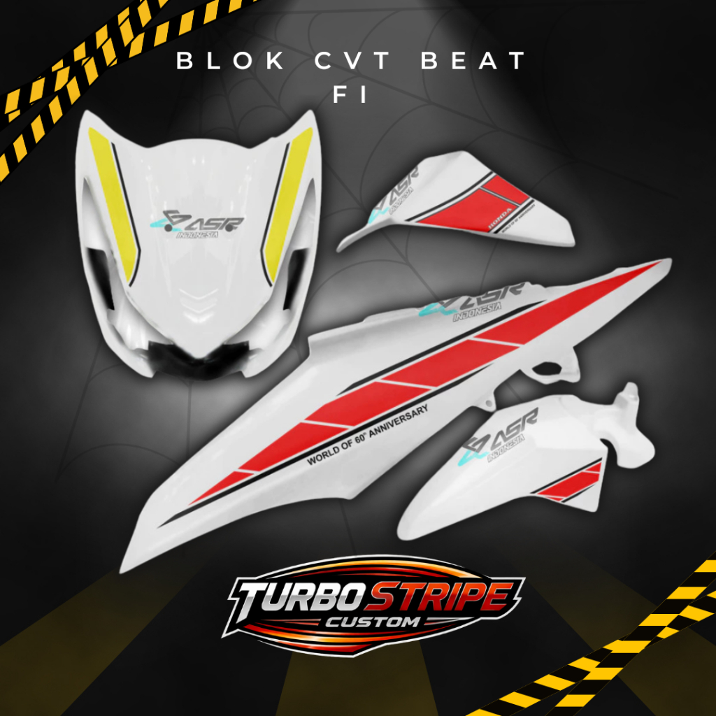 STRIPING TRANSPARAN BEAT FI MOTIF LIVERY 60TH YAMAHA