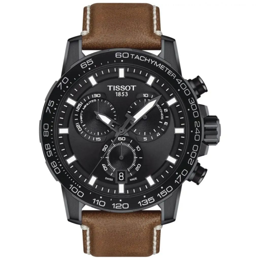 Original 100% Jam Tangan Pria Tissot Supersport Chrono T125.617.36.051.01 Leather Strap Swiss Made G