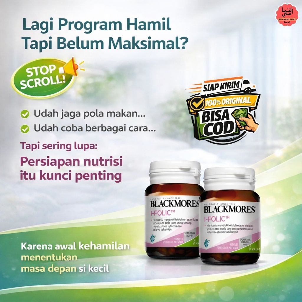 Blackmores I-Folic Vitamin Asam Folat Promil Ibu Hamil Kesuburan Wanita Original BPOM
