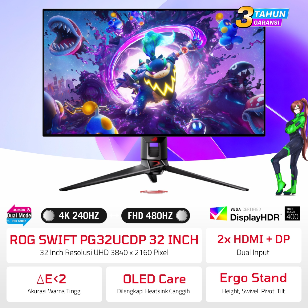Monitor Gaming Asus ROG Swift OLED PG32UCDP 32 Inch OLED