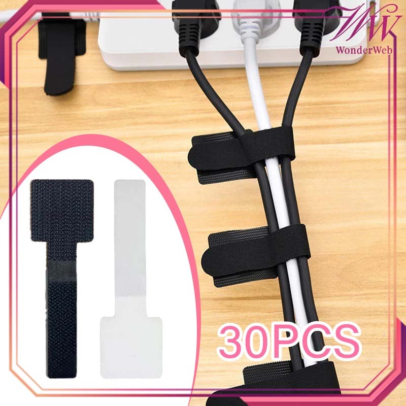 30pcs Velcro Perekat Kabel Perekat Kabel Di Dinding Pengikat Kabel Serbaguna Cable Wire Organizer
