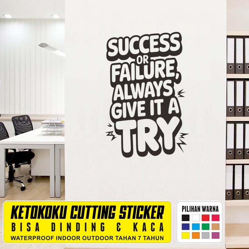 Stiker Quotes Dinding Kantor Motivasi Sukses Aesthetic Cutting Sticker Mural