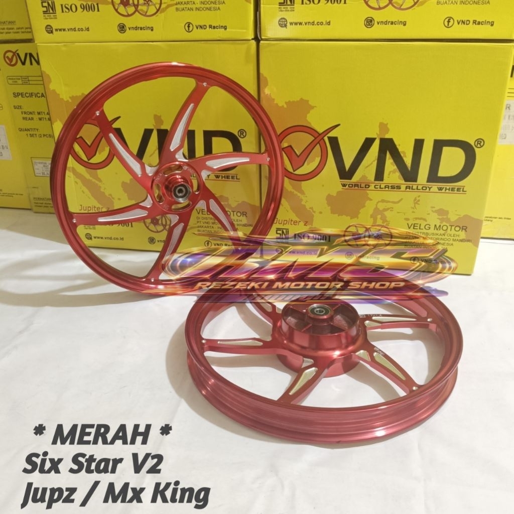 VELG VND RACING ORIGINAL SIX STAR V2 PALANG 6 140X17 & 160X17 JUPITER Z MX OLD FIZR VEGA ZR MX KING