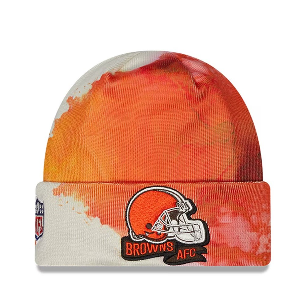 Topi Beanie New Era Cleveland Browns NFL 2022 Sideline Original - Topi Rajut Ink Dye