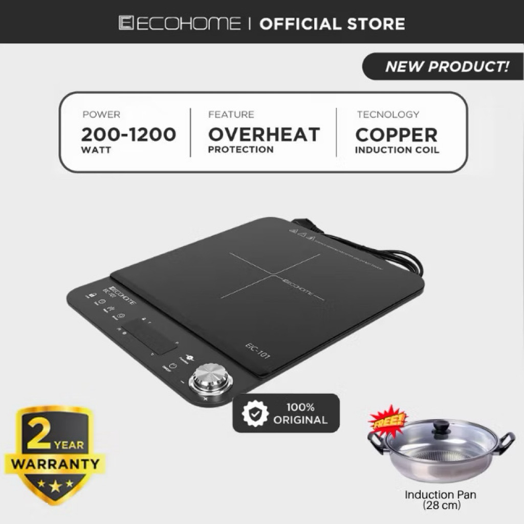 ECOHOME Induction Cooker EIC-101 / Kompor Induksi Listrik Low Watt Ecohome FREE PANCI