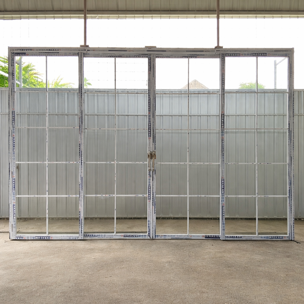 Pintu Aluminium Sliding Swing 4 Daun Ukuran Besar Minimalis Kusen Aluminium Custom