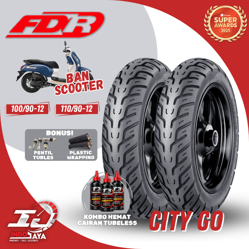 [COD] BAN LUAR TUBELESS FDR CITY GO / CITYGO RING 12 (100/90-12 - 110/90-12) BAN DEPAN BELAKANG MOTO